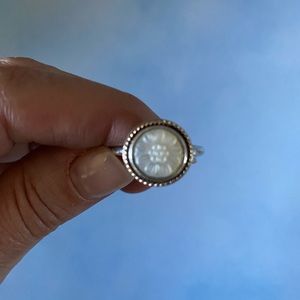 Sterling Silver, 14K Gold & Mother-of-Pearl Daisy Signet Ring